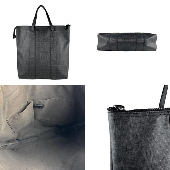 Fendi Men's PVC Coated Canvas Shoulder Bag, Black, z8068